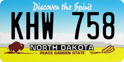 ND license plate KHW758