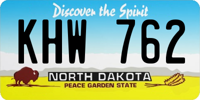 ND license plate KHW762