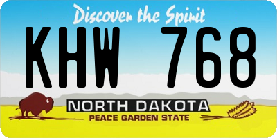 ND license plate KHW768