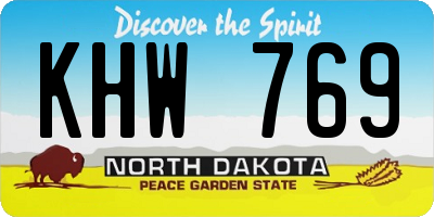ND license plate KHW769