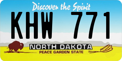 ND license plate KHW771