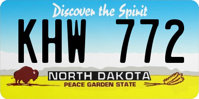 ND license plate KHW772
