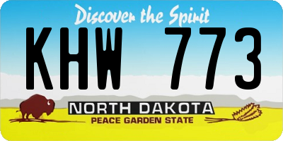 ND license plate KHW773