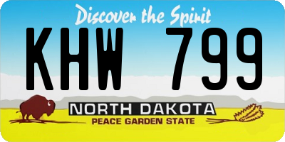 ND license plate KHW799