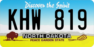 ND license plate KHW819