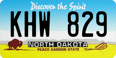 ND license plate KHW829