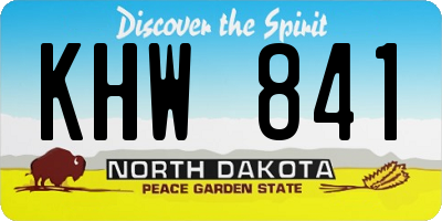 ND license plate KHW841