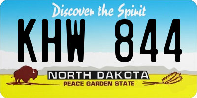 ND license plate KHW844