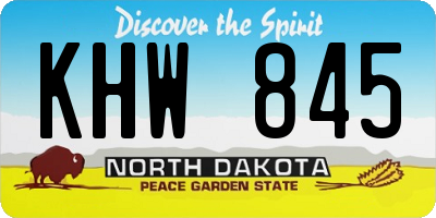 ND license plate KHW845