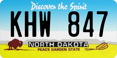 ND license plate KHW847