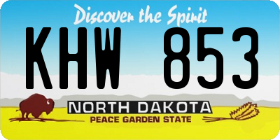 ND license plate KHW853