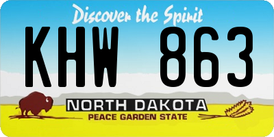 ND license plate KHW863