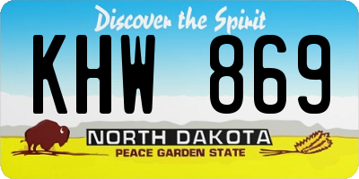ND license plate KHW869