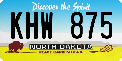 ND license plate KHW875