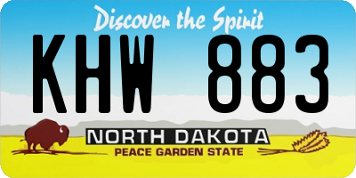 ND license plate KHW883