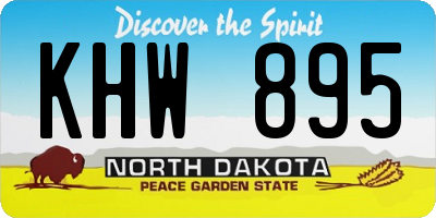 ND license plate KHW895