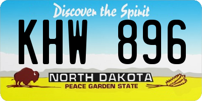ND license plate KHW896
