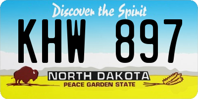 ND license plate KHW897