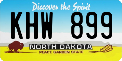 ND license plate KHW899
