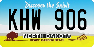 ND license plate KHW906