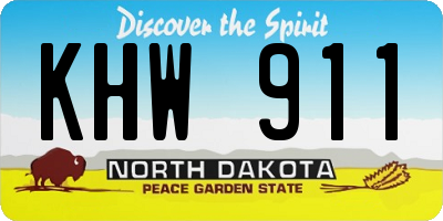 ND license plate KHW911