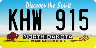 ND license plate KHW915