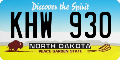 ND license plate KHW930