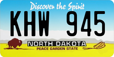 ND license plate KHW945