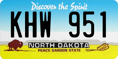 ND license plate KHW951