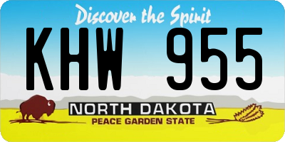 ND license plate KHW955