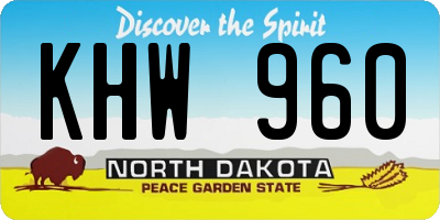 ND license plate KHW960