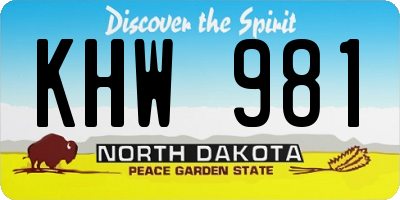 ND license plate KHW981