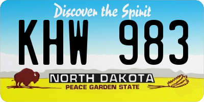 ND license plate KHW983