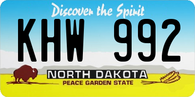 ND license plate KHW992