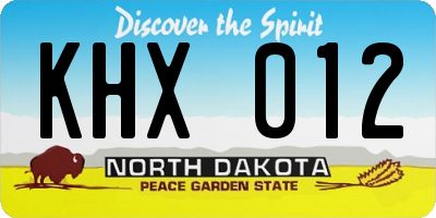 ND license plate KHX012