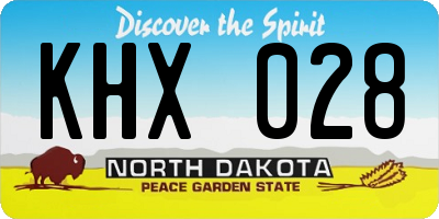 ND license plate KHX028