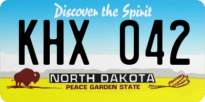 ND license plate KHX042