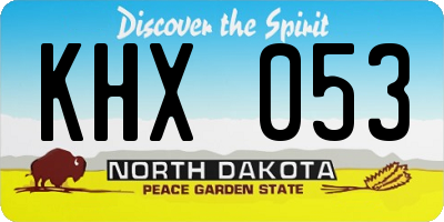 ND license plate KHX053