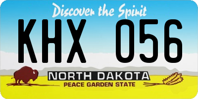 ND license plate KHX056