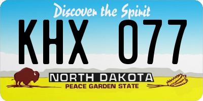 ND license plate KHX077