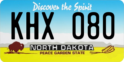 ND license plate KHX080