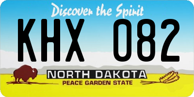 ND license plate KHX082