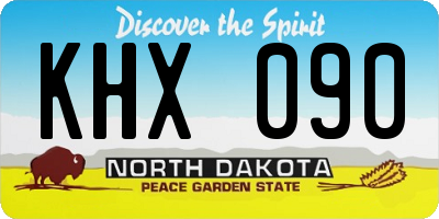 ND license plate KHX090