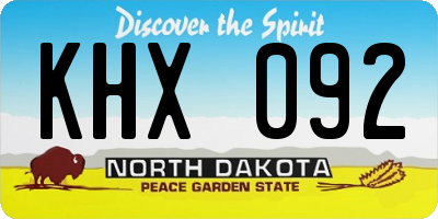 ND license plate KHX092