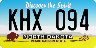 ND license plate KHX094