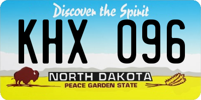 ND license plate KHX096
