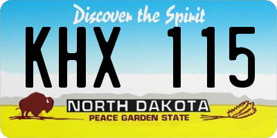 ND license plate KHX115