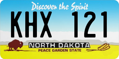 ND license plate KHX121