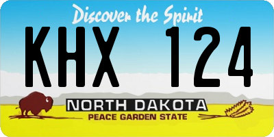 ND license plate KHX124