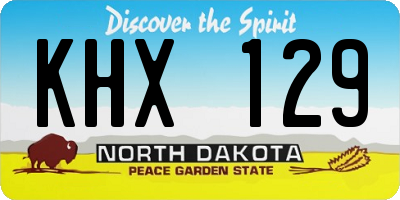 ND license plate KHX129